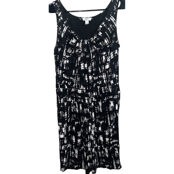 Ann Taylor Loft Womens Blk/white Sleeveless Dress 12P - Picture 1 of 3